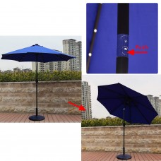 Kinbor 9FT Metal Solar Powered LED Lighted Patio Umbrella Window Awning Garden Furniture Blue   